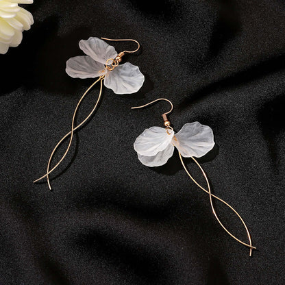 long crystal petal tassel earrings Madoma & Co.