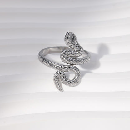 retro snake stainless steel open ring 1 piece Madoma & Co.