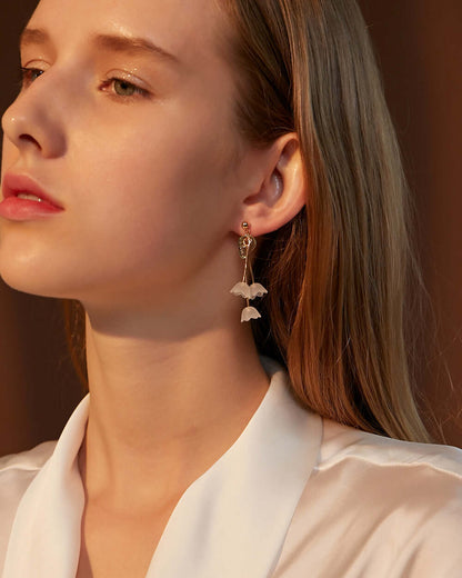 long crystal petal tassel earrings Madoma & Co.