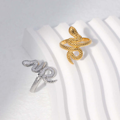 retro snake stainless steel open ring 1 piece Madoma & Co.