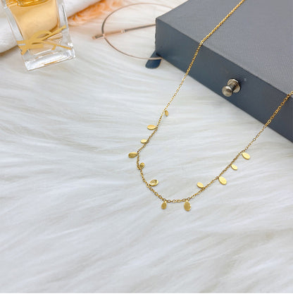 simple style round square water droplets titanium steel plating necklace Madoma & Co.