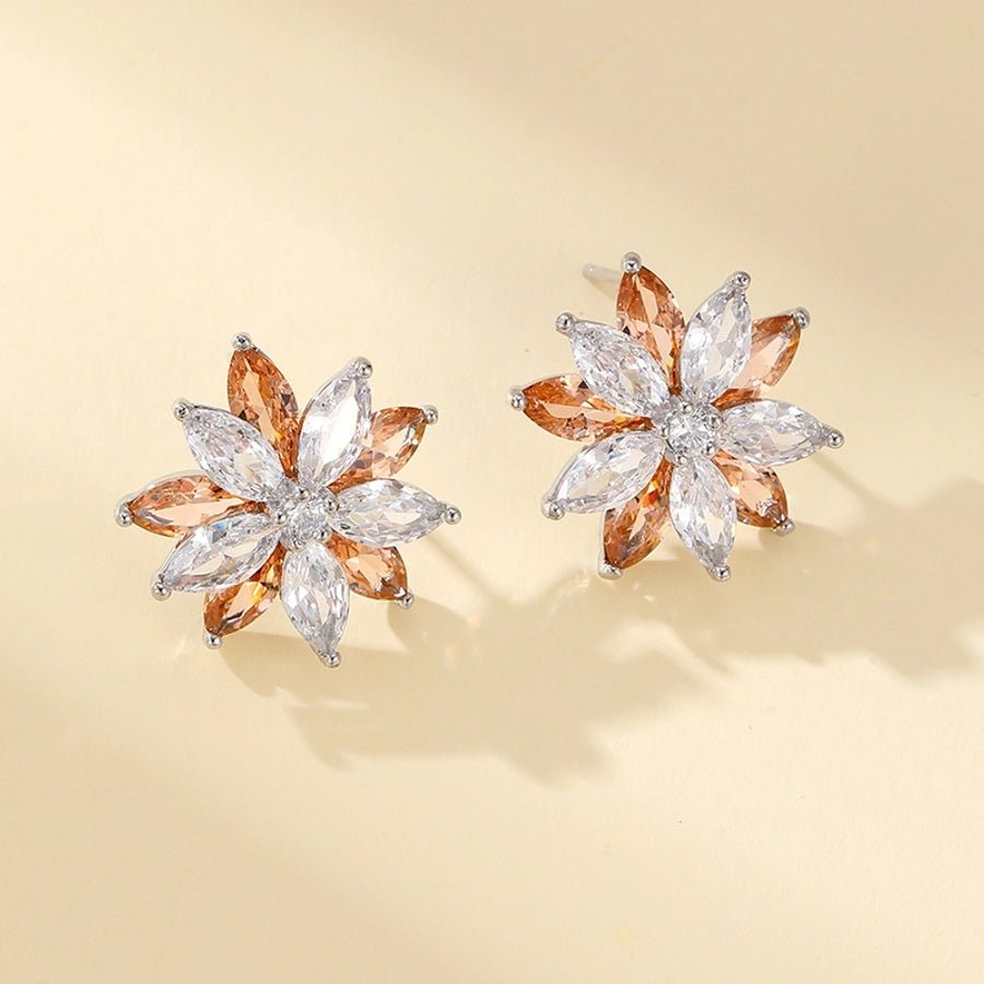 Sparkling Full Rhinestone Snowflake Ear Stud Women's Fashion Elegant Graceful Earrings Madoma & Co.