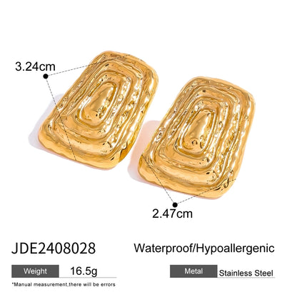 1 Pair Simple Style Classic Style Swirl Pattern Solid Color 304 Stainless Steel Ear Studs Madoma & Co.