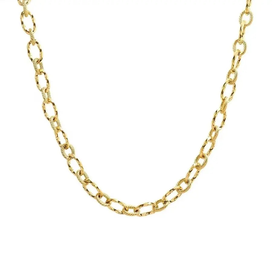 Collar geométrico de argollas, estilo moderno acabado en oro 18k - Madoma & Co.