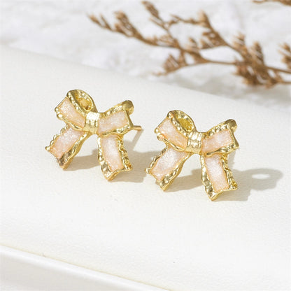 jewelry sweet simple style bow knot alloy enamel lacquer painting ear studs Madoma & Co.