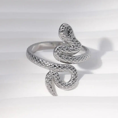 retro snake stainless steel open ring 1 piece Madoma & Co.