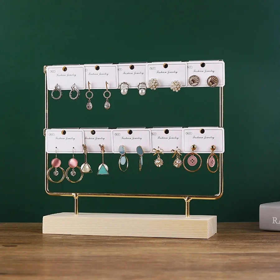 Organizador de pendientes con pie de madera - Madoma & Co.