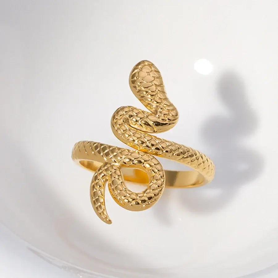 retro snake stainless steel open ring 1 piece Madoma & Co.