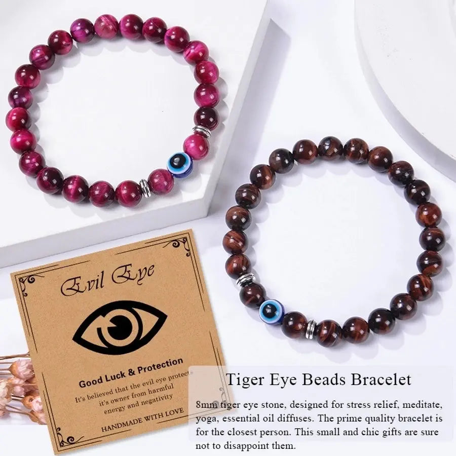 Pulseras de piedra natural con ojo turco, protección y buena suerta - Madoma & Co.