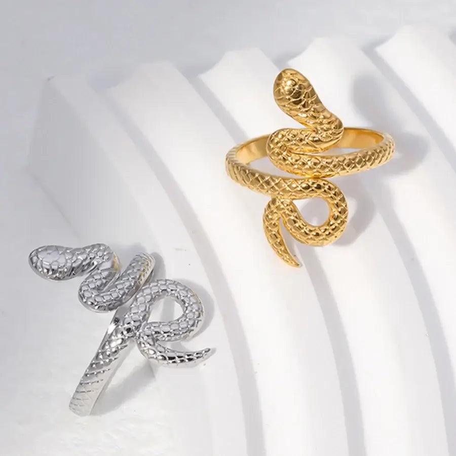 retro snake stainless steel open ring 1 piece Madoma & Co.