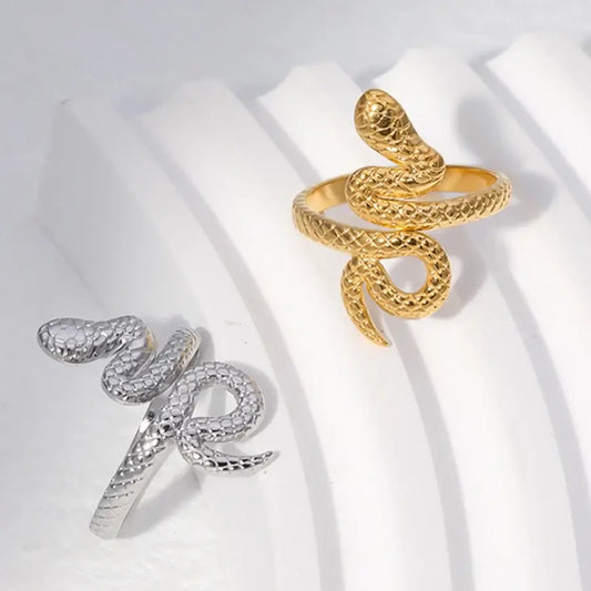 retro snake stainless steel open ring 1 piece Madoma & Co.