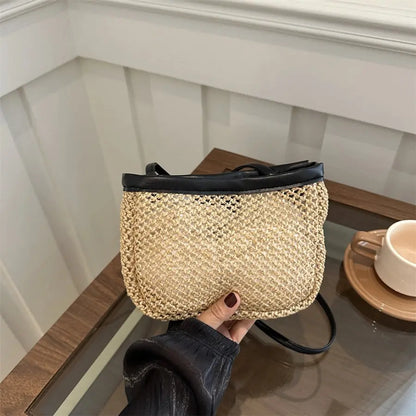 Bolso de hombro estilo trenzado con cremallera. - Madoma & Co.