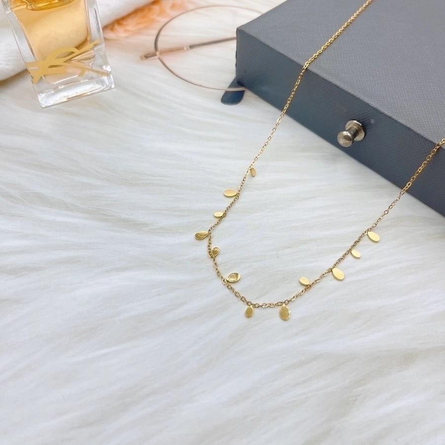 simple style round square water droplets titanium steel plating necklace Madoma & Co.