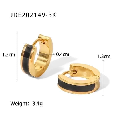 Preciosos pendientes de acero con esmalte de colores, chapados en oro de 18k. - Madoma & Co.