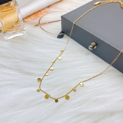 simple style round square water droplets titanium steel plating necklace Madoma & Co.