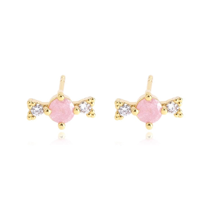 Fashion Ornament Copper Inlaid Zircon Fresh and Cute Earrings Candy Heart-Shaped Earrings  Thai Women Small Earrings Madoma & Co.