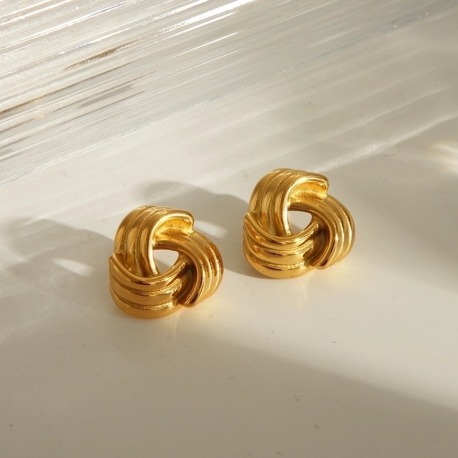 1 Pair Simple Style Commute Triangle 304 Stainless Steel 18K Gold Plated Ear Studs Madoma & Co.