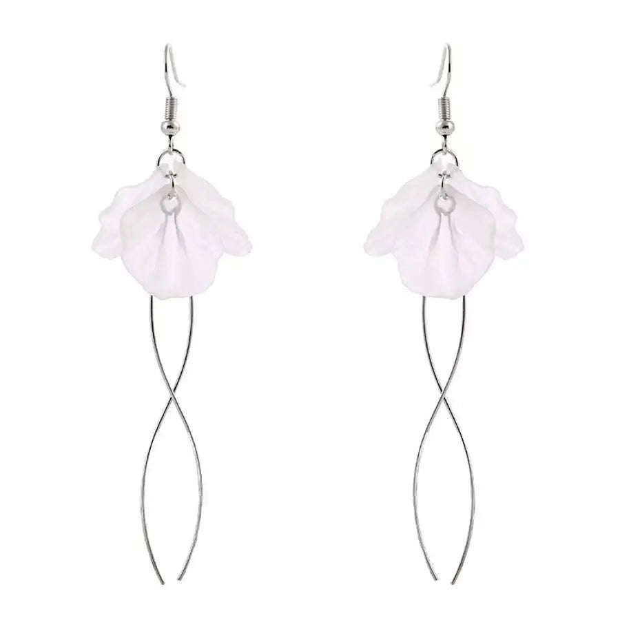 long crystal petal tassel earrings Madoma & Co.