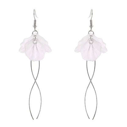 long crystal petal tassel earrings Madoma & Co.